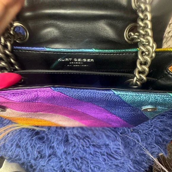 NWT Kurt Geiger London Leather Kensington metallic multicolor purse - Picture 9 of 16